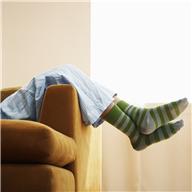 laying on couch